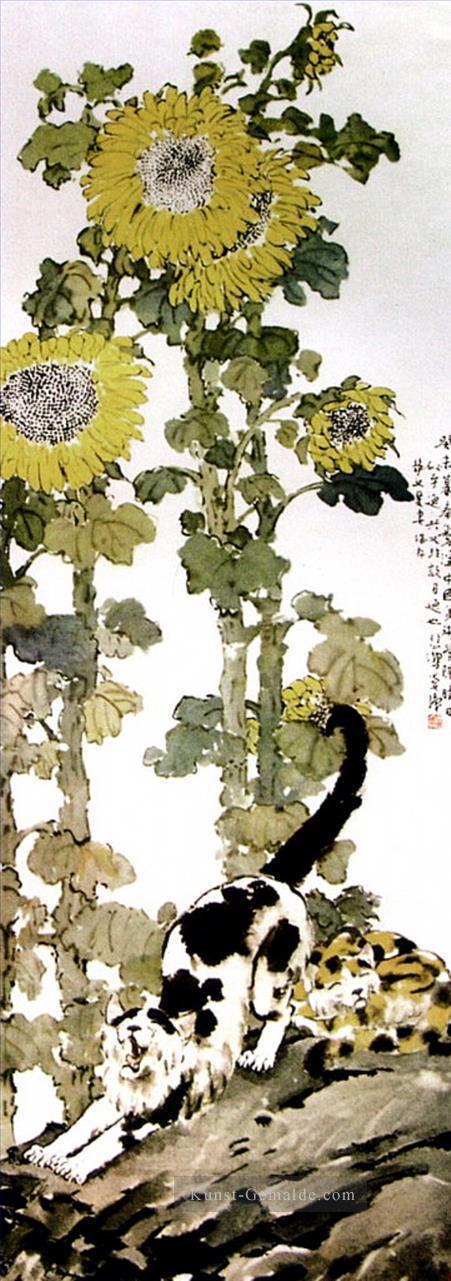 Xu Beihong Sonnenblumen alte China Tinte Ölgemälde